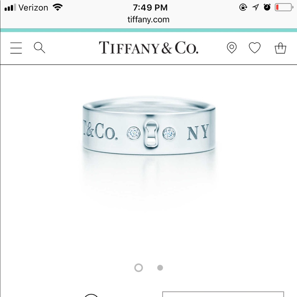 Tiffany double diamond key hole ring